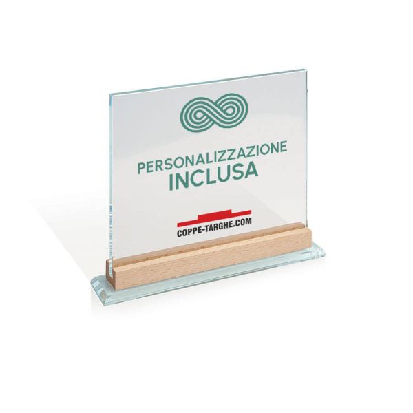 Targa Porta "Privato" In Plexiglass E Legno - 19.5x8.5cm Adesiva - Foto 10