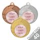 Medaglia oro diametro mm 40 con foglie alloro in metallo