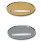 Badge portanome ovale in alluminio mm 70x37 -Ottone lucido