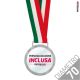 Medaglia in cristallo circolare con cornice argento 70mm
