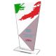 Trofeo in plexiglass Flag10 a rettangolo allungato con tricolore 170