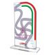 Trofeo in plexiglass Flag7 rettangolare angolo arrotondato tricolore 210