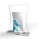 Trofeo in plexiglass Steel2 rettangolare lati slim con targa in metallo 220