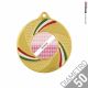  Medaglia oro in metallo con tricolore 50 mm personalizzabile