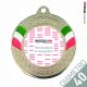  Medaglia argento mm 40 con tricolore smaltata