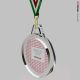 Medaglia in plexiglass personalizzata con specchio argento diametro 50 mm