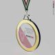 Medaglia in plexiglass personalizzata con specchio oro diametro 70 mm