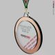 Medaglia in plexiglass personalizzata con specchio bronzo diametro 90 mm