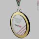 Medaglia in plexiglass personalizzata con specchio oro diametro 90 mm