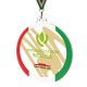 Medaglia plexiglass circolare con bordi tricolore 50 mm