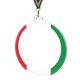 Medaglia plexiglass circolare con bordi tricolore 70 mm