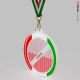 Medaglia plexiglass circolare con bordi tricolore 70 mm