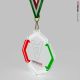 Medaglia in plexiglass semiottagonale con tricolore 50 mm