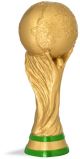 Trofeo replica Coppa del Mondo dorata con fasce verdi h 39 cm