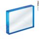 Targa block in vetro bordo blu alto spessore - cm 10x8h