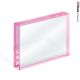 Targa block in vetro bordo rosa alto spessore - cm 10x8h