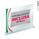 Targa in vetro trasparente con dettagli tricolore specchiati 20x16