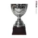 Coppa metal corpo basso tazza grande base legno h27