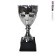 Coppa argento base nera cono in metallo rigato h40