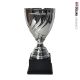 Coppa argento base nera cono in metallo ondulato h34