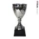 Coppa argento base in legno cono ondulato h36