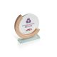 Cristallo premio circolare su supporto mezza luna in legno H19