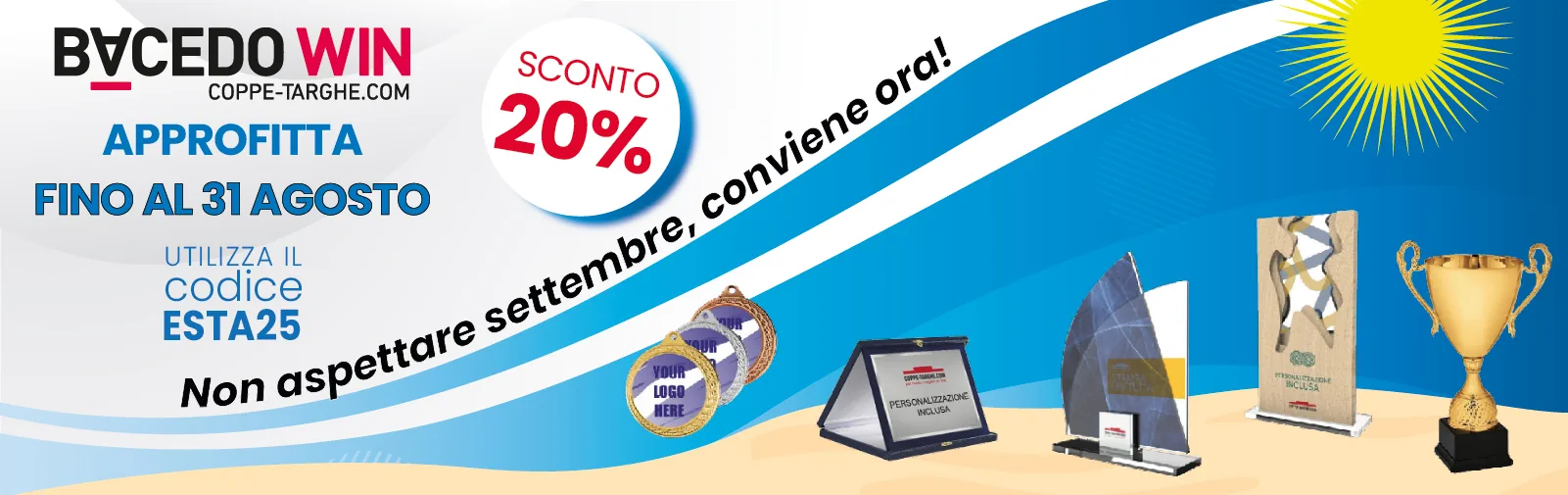 sconto 20% fino al 31 agosto